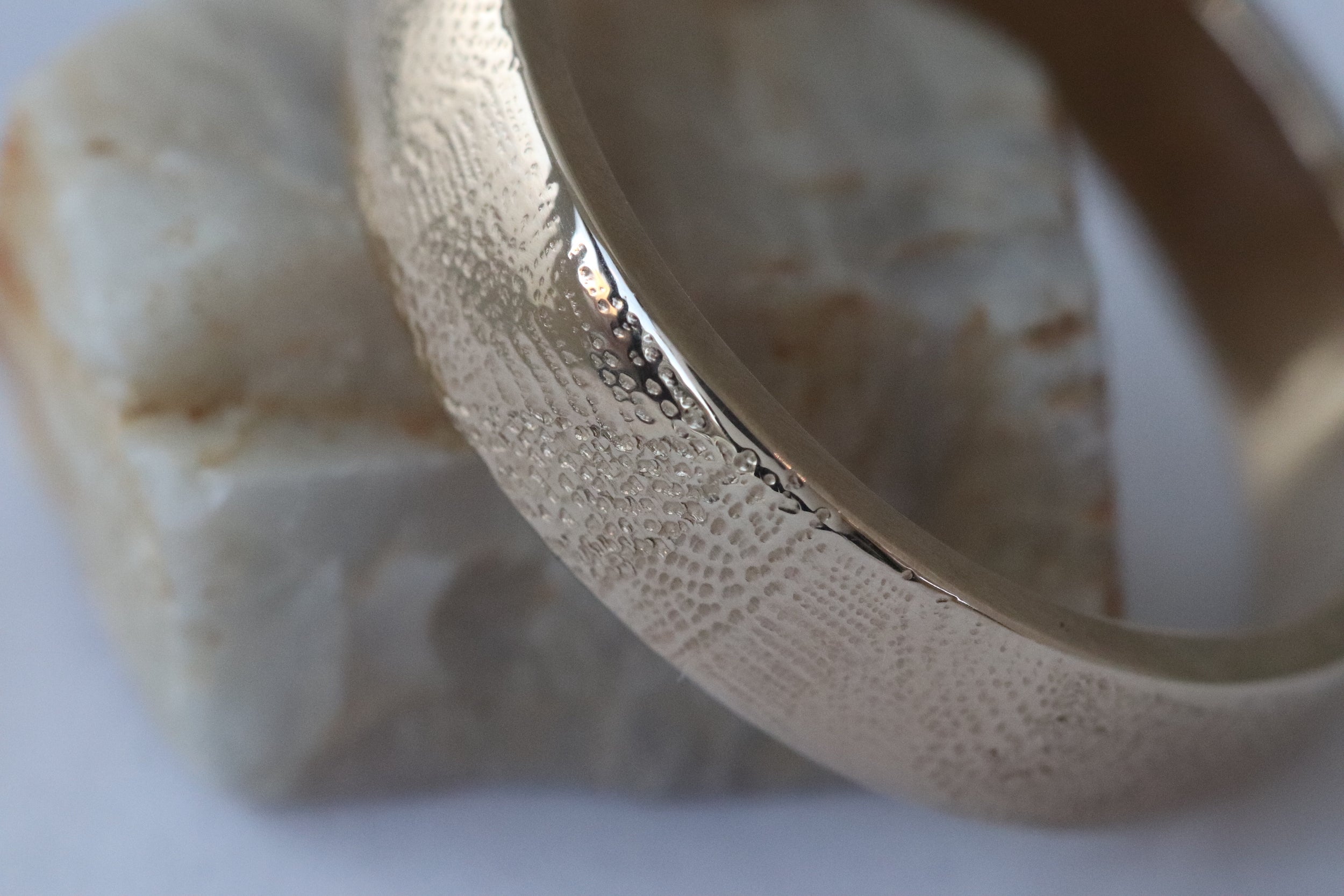 Close detail shot of All That Glitters Band / 5mm in 14k yellow gold by Young Sun Song