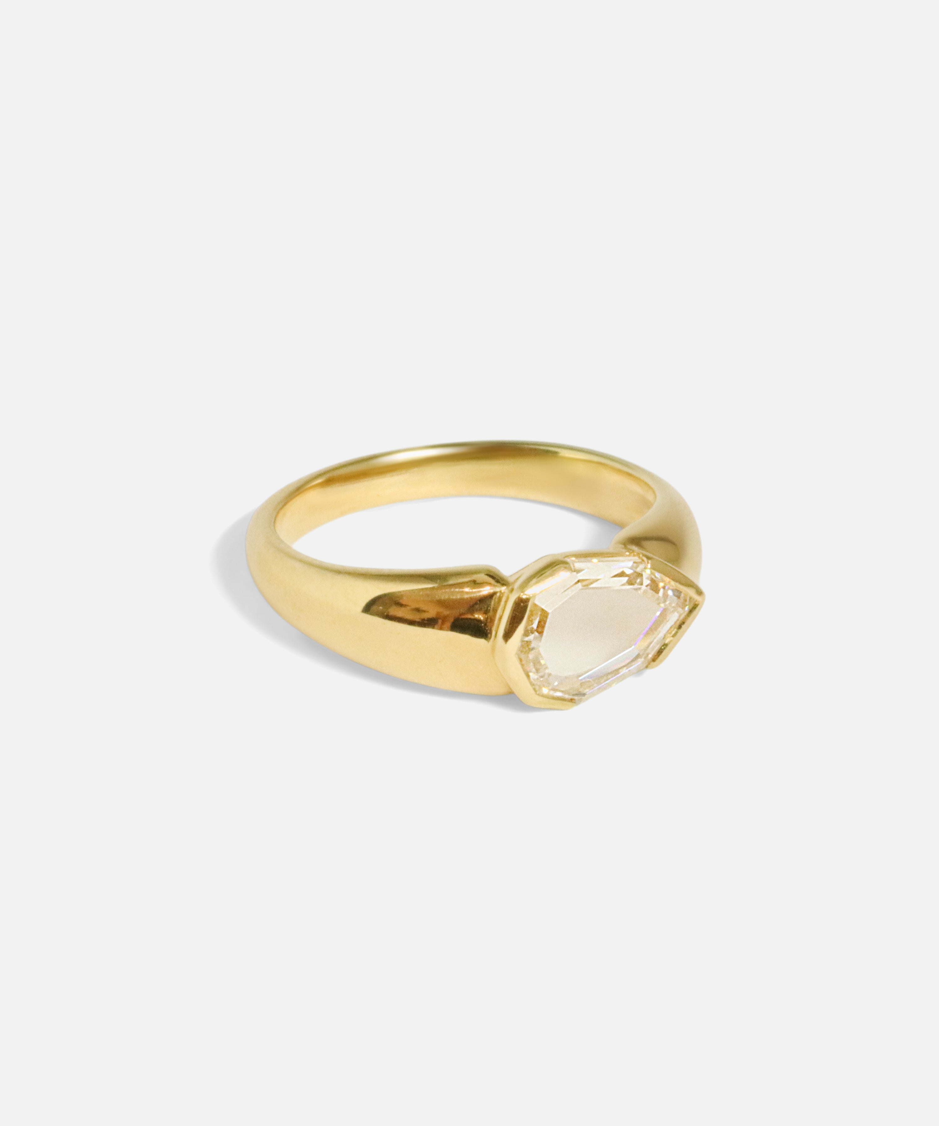 Angled side view of Portrait III / Natural Diamond Ring by Joko