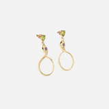 Angled side view of Ophidia Drop Circuli Earrings by Ides
