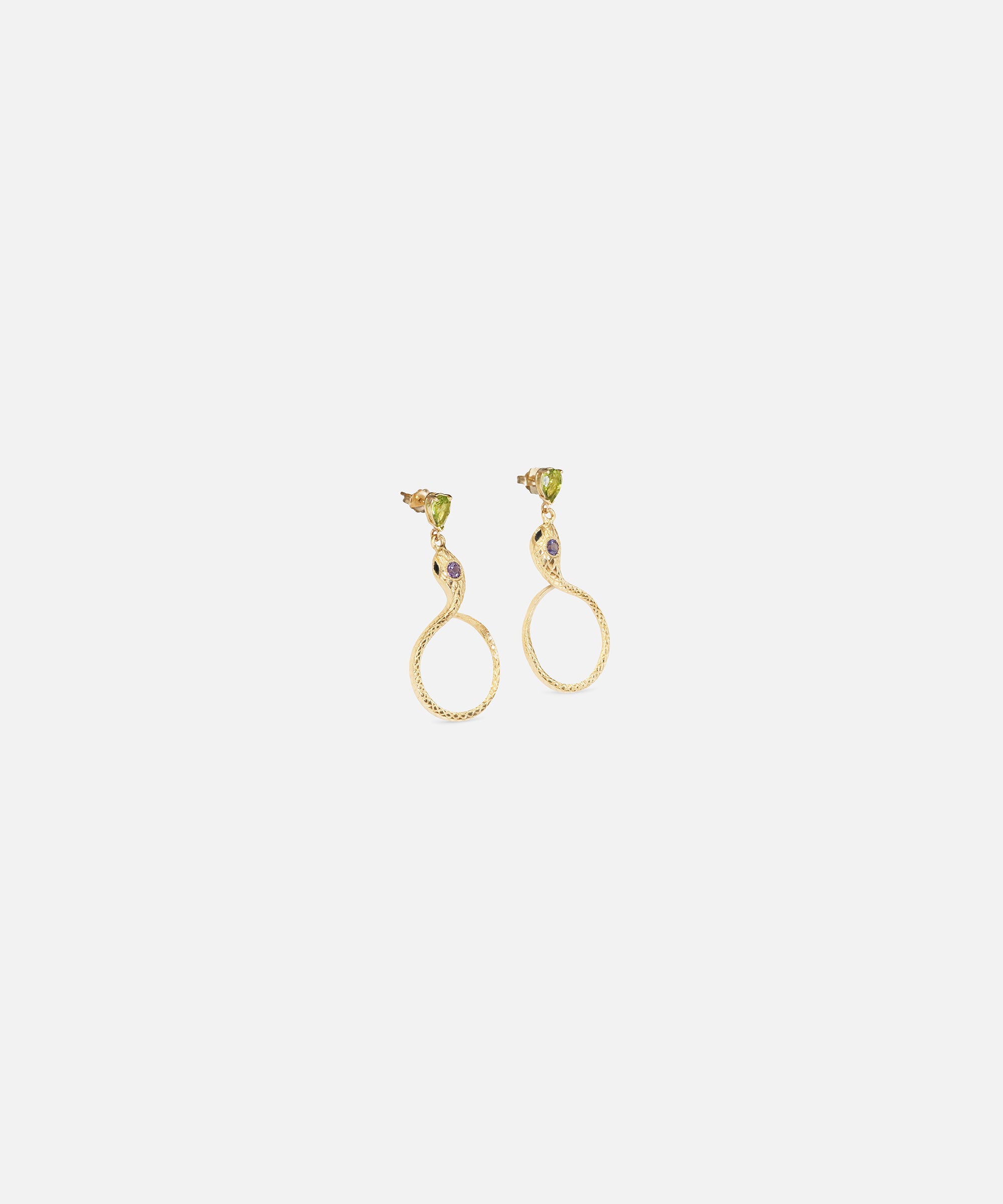 Side view of Ophidia Drop Circuli Earrings by Ides