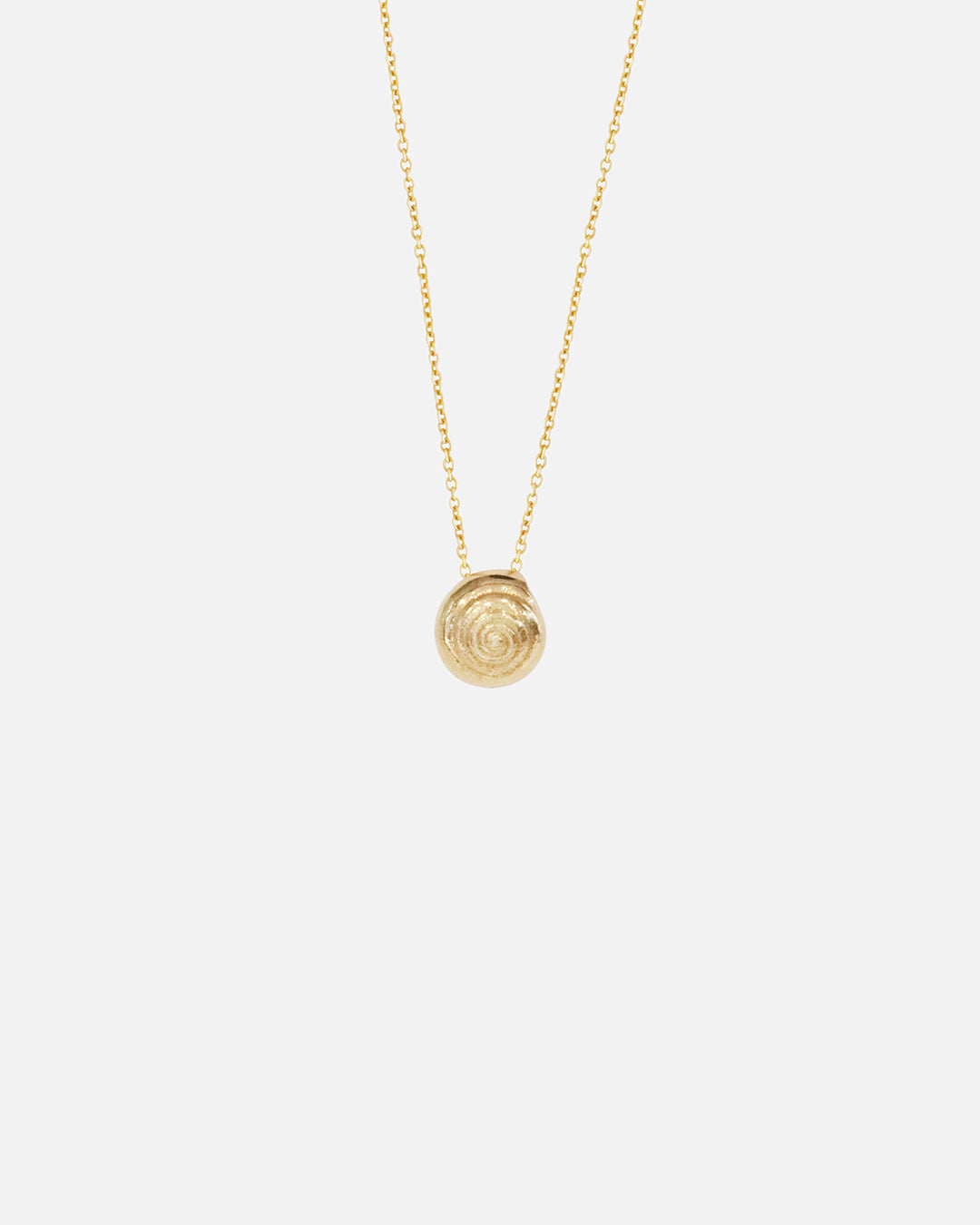 Front view of Snail Necklace by Fitzgerald Jewelry