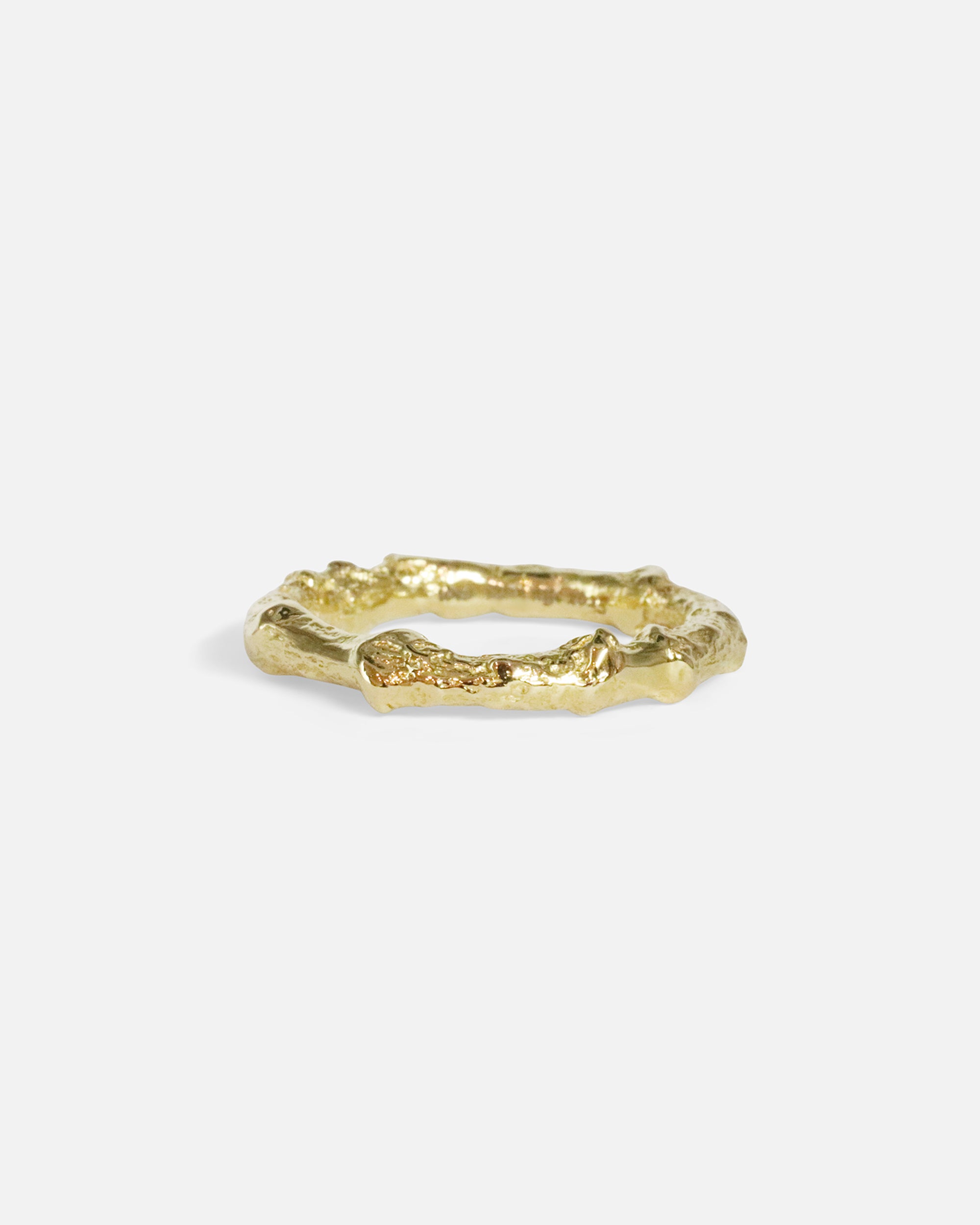 Front view of Bone Tree Band / Small in 14k yellow gold by Ides