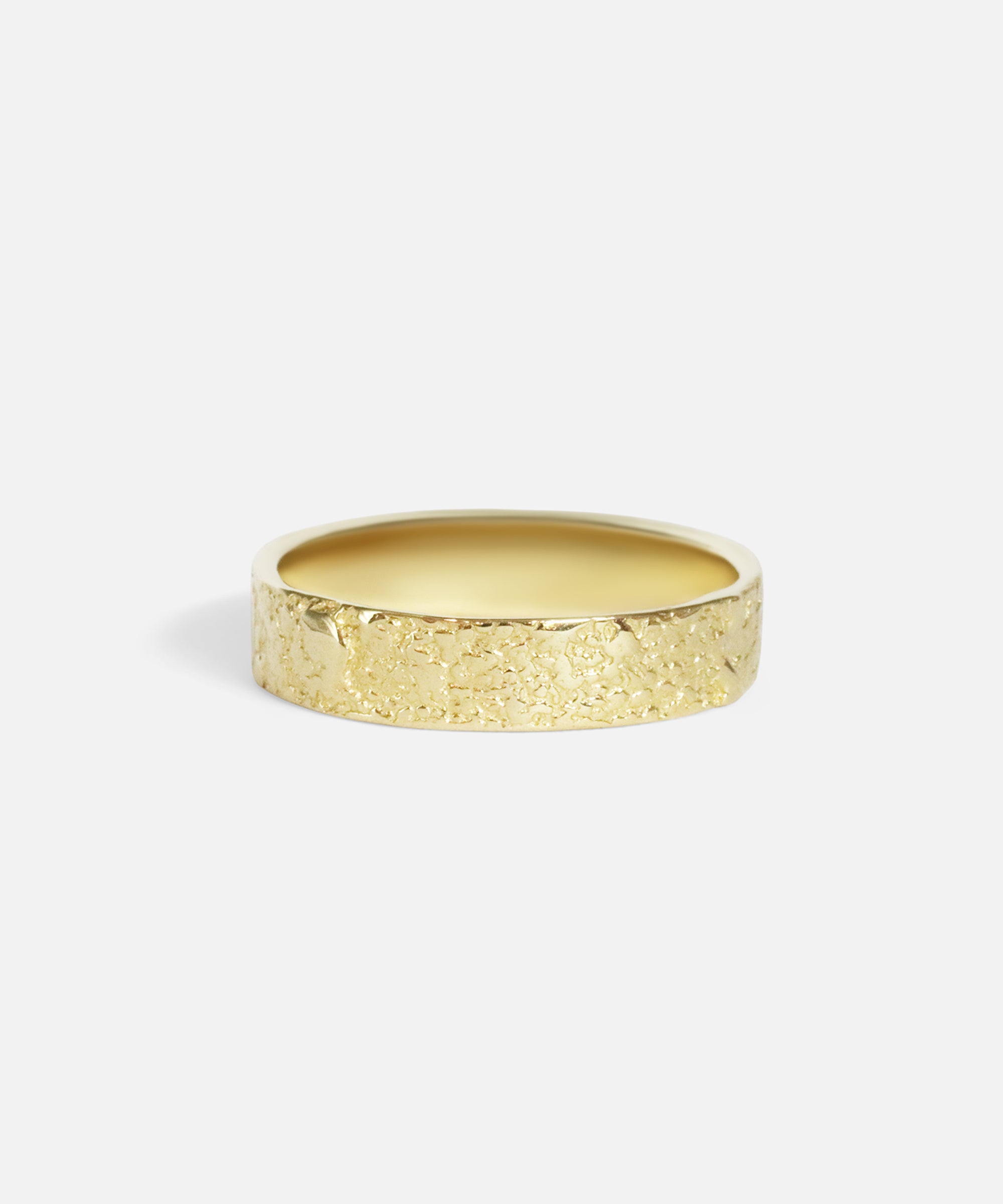 Front view of Petra Band in 14k yellow gold by Ides