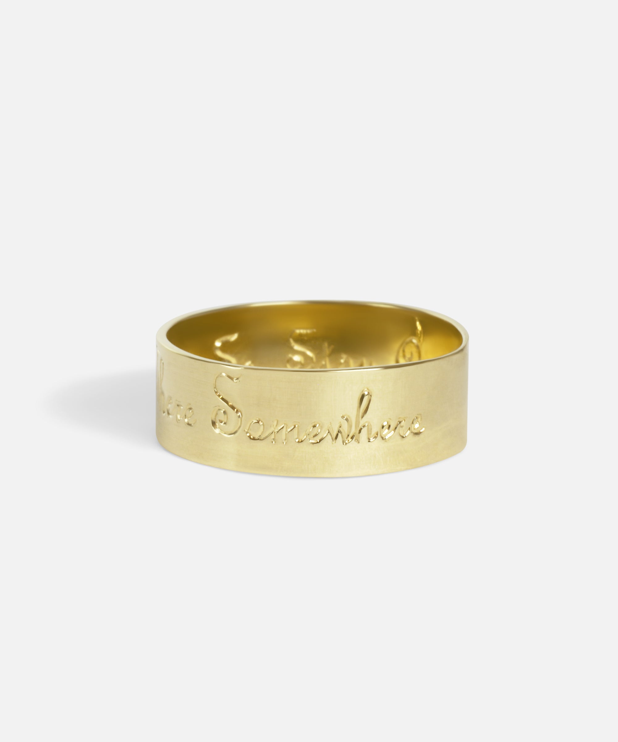 Alternative side view of Poesie-on-the-Outside Wedding Band by Ides