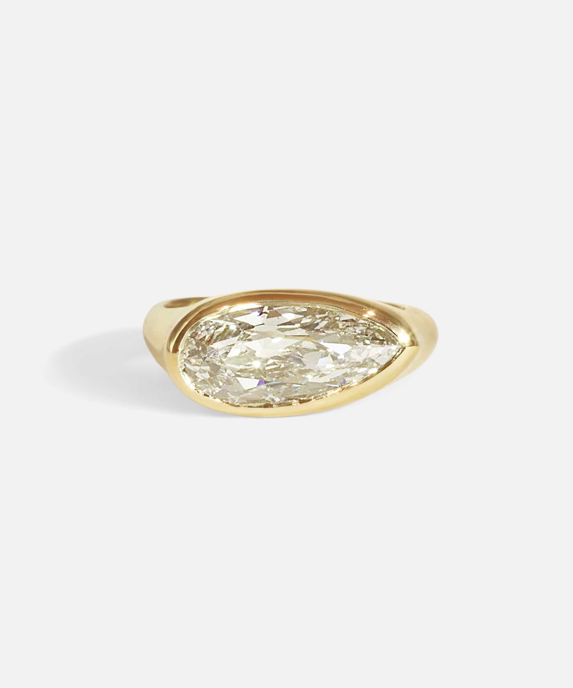 Front view of Falling Star Ring / 2.31ct Pear Lab Diamond by Joko