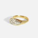 Alternative angled side view of Falling Star Ring / 2.31ct Pear Lab Diamond by Joko