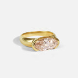 Side view of Chalice / Antique Cut Moval Champagne Diamond Ring by Joko
