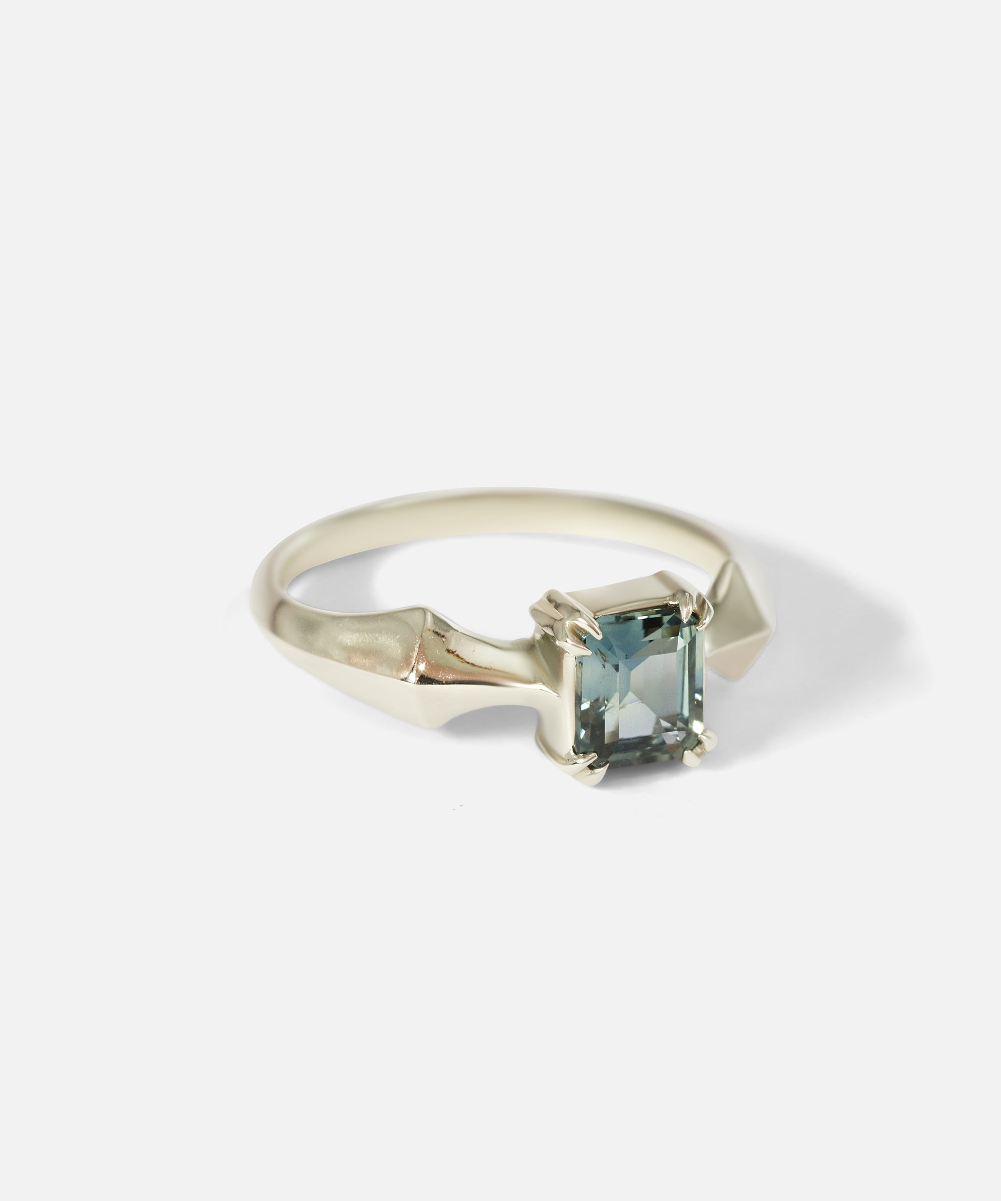 Side view of Scythe Ring / Blue Sapphire