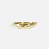 Front view of Wide Curve Band / Lab Five Stone in 14k yellow gold by Joko