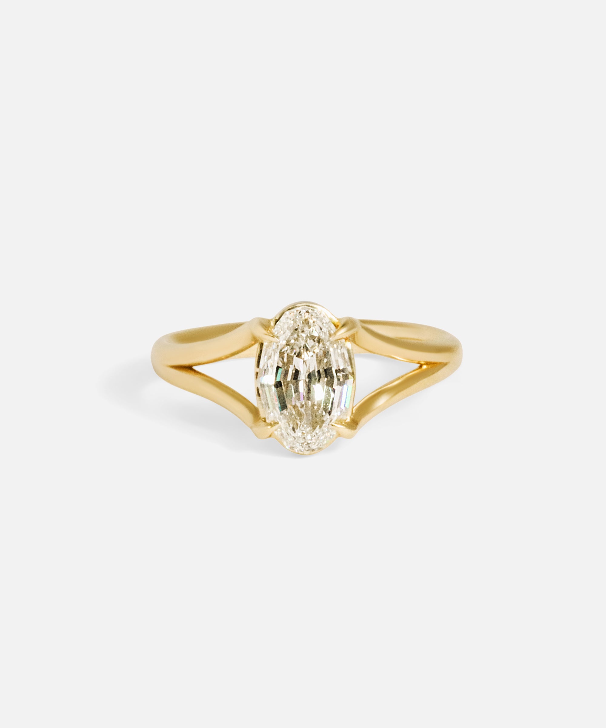 Front view of Tributary Step Cut Ring by Kestrel Dillon