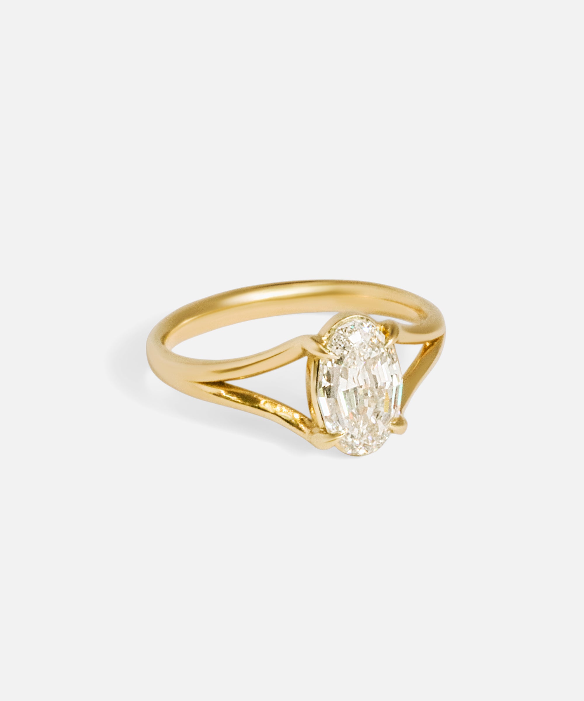 Angled side view of Tributary Step Cut Ring by Kestrel Dillon