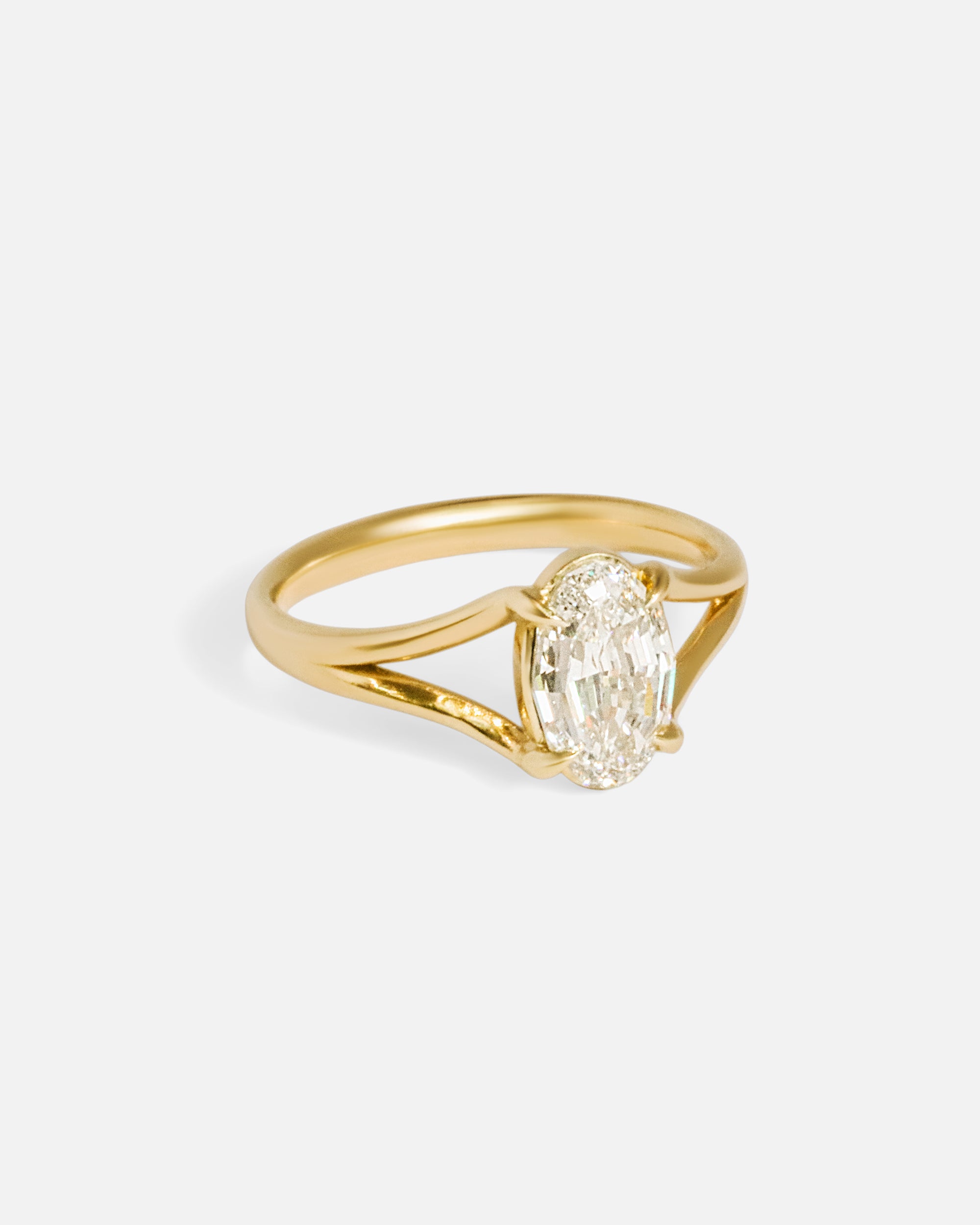 Angled side view of Tributary Step Cut Ring by Kestrel Dillon