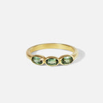 Front view of Triple Sapphire Ring