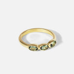 Side view of Triple Sapphire Ring