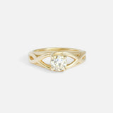 Front view of Twist Solitaire Ring by Kestrel Dillon