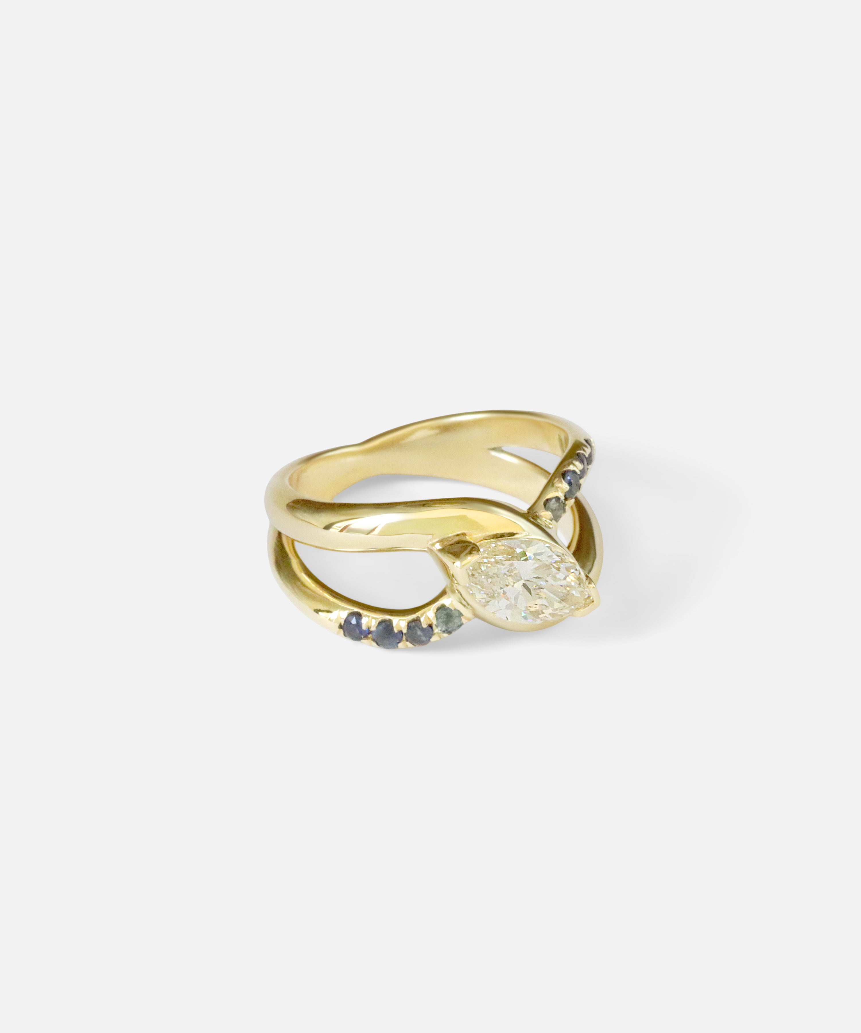 Angled side view of Wellspring Ring by Kestrel Dillon