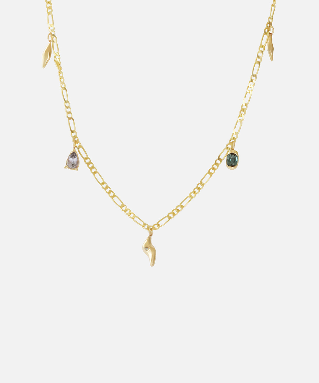 Side view of Wren Gemstone Necklace by Kestrel Dillon