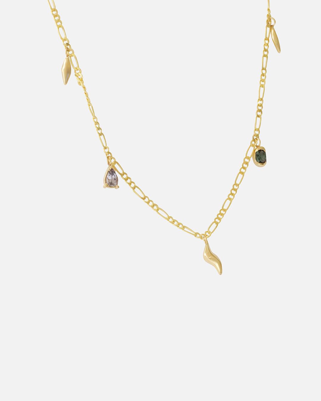 Alternate side view of Wren Gemstone Necklace by Kestrel Dillon