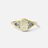 Front view of Triple Tributary Ring by Kestrel Dillon