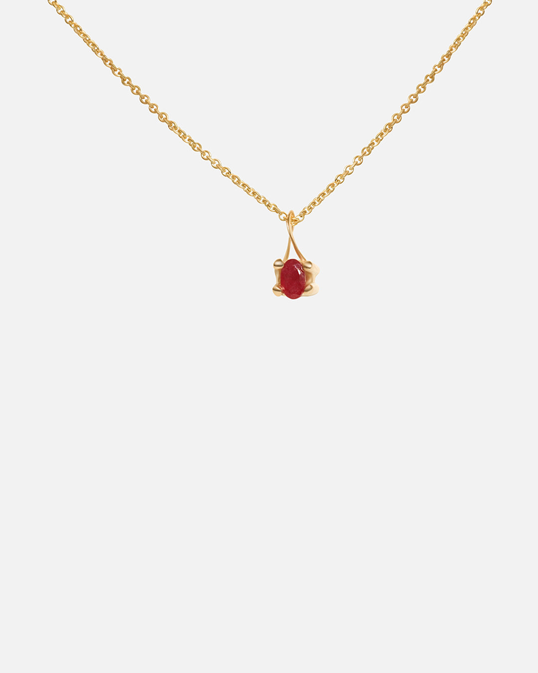 Front view of Nucleus Pendant / Ruby by Lucia B Marti