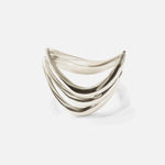 Front view of Twist Stack Rings in 14k white gold by Lucia B Marti