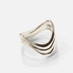 Side view of Twist Stack Rings in 14k white gold by Lucia B Marti