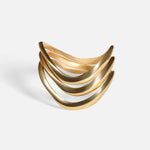 Front view of Twist Stack Rings in 14k yellow gold by Lucia B Marti