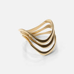 Side view of Twist Stack Rings in 14k yellow gold by Lucia B Marti