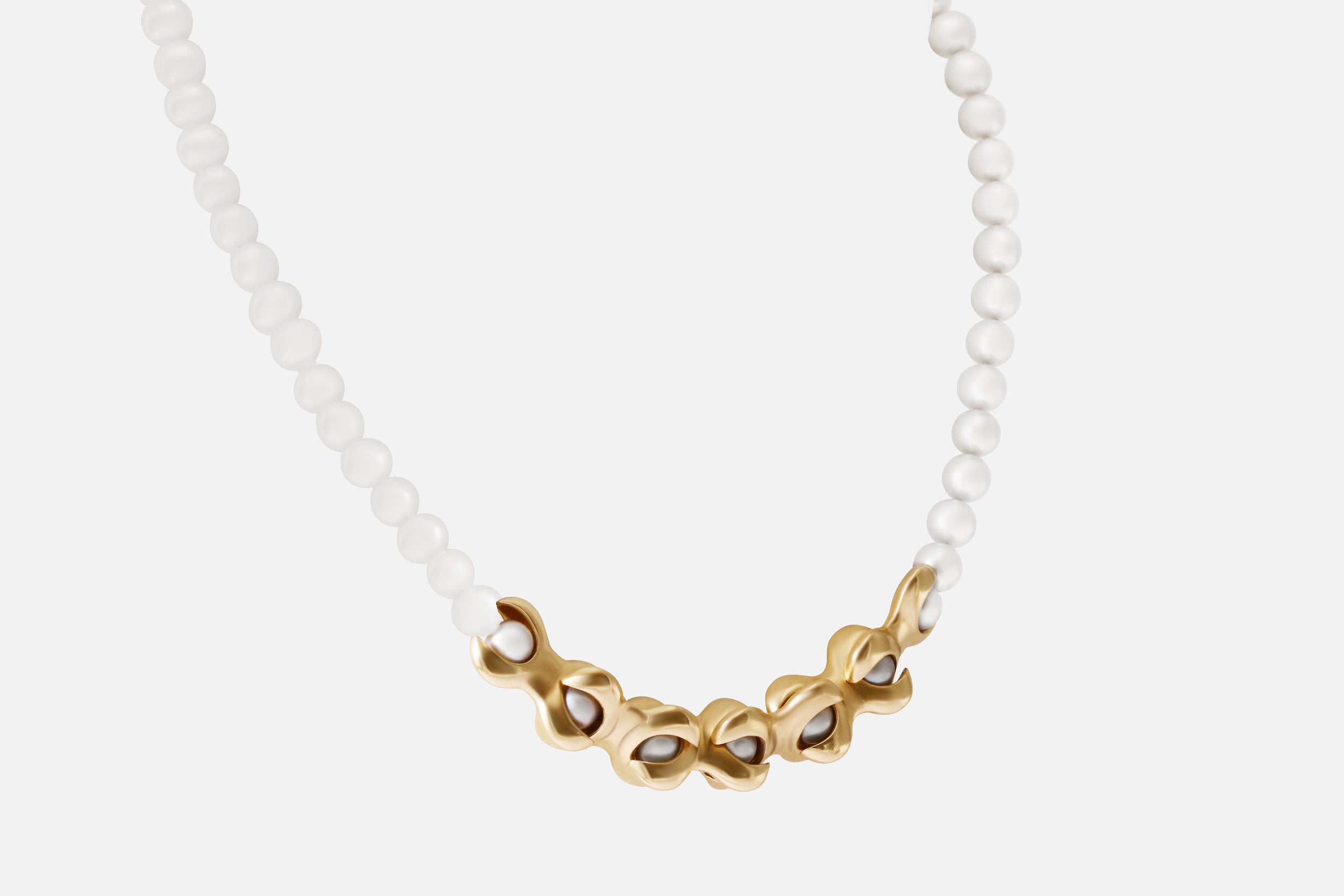 X Pearl Necklace / 6mm By Lucia B Marti in pendants Category
