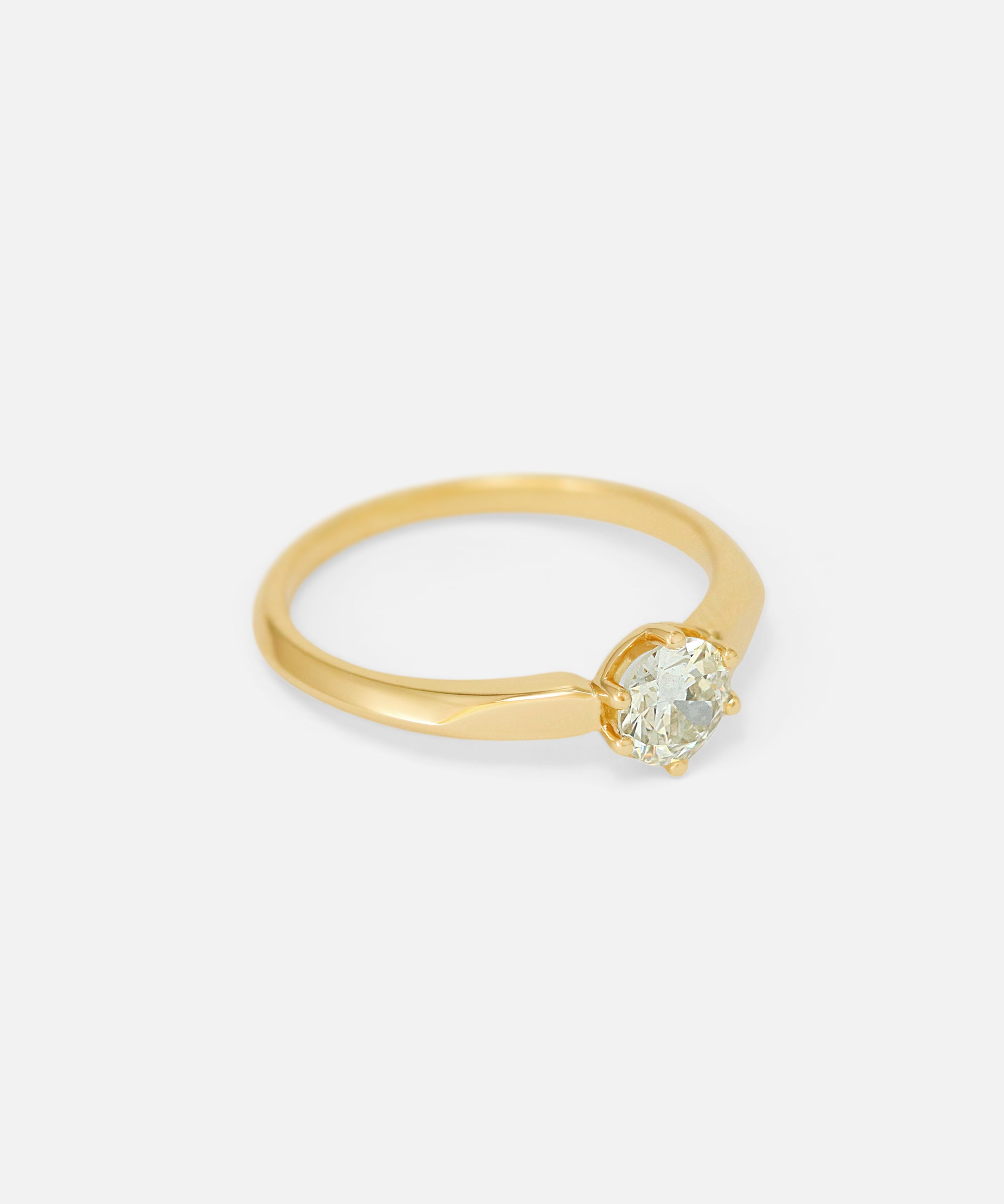 Angled side view of Leigh / Old Euro Diamond Ring by Casual Seance