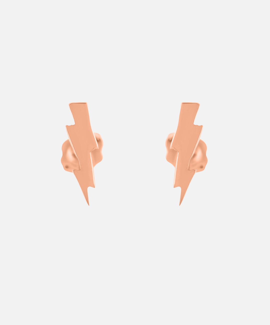 Front view of Sky / Bolt Studs in 14k Rose Gold by Fitzgerald Jewelry