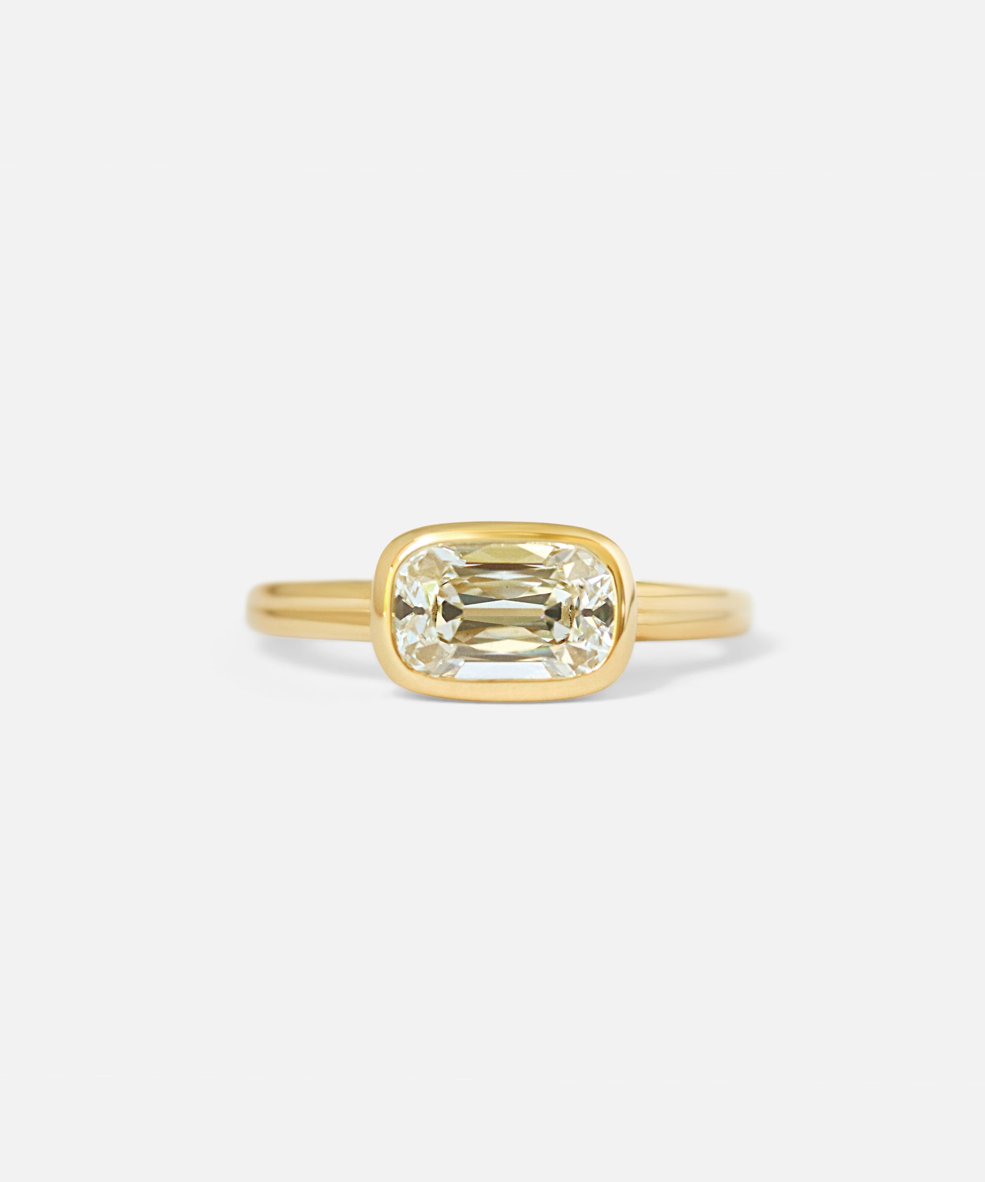 Front view of Lola / Cushion Old Mine Cut Diamond Ring by Casual Seance