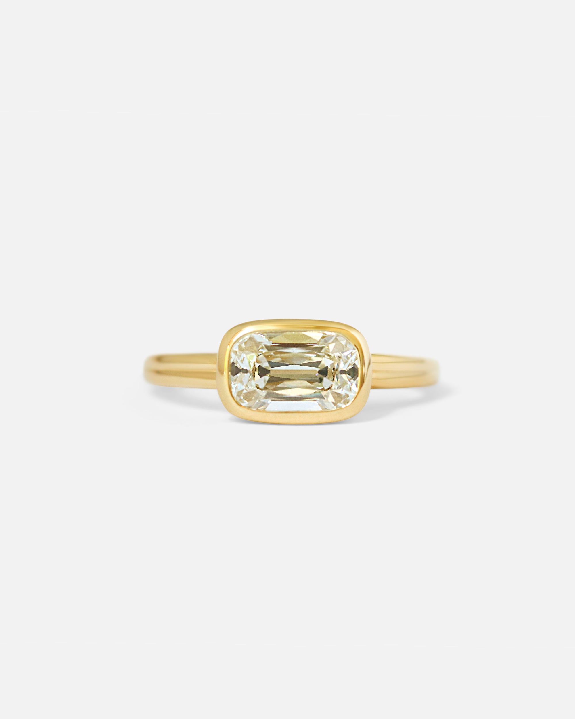 Front view of Lola / Cushion Old Mine Cut Diamond Ring by Casual Seance