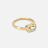 Angled side view of Lola / Cushion Old Mine Cut Diamond Ring by Casual Seance