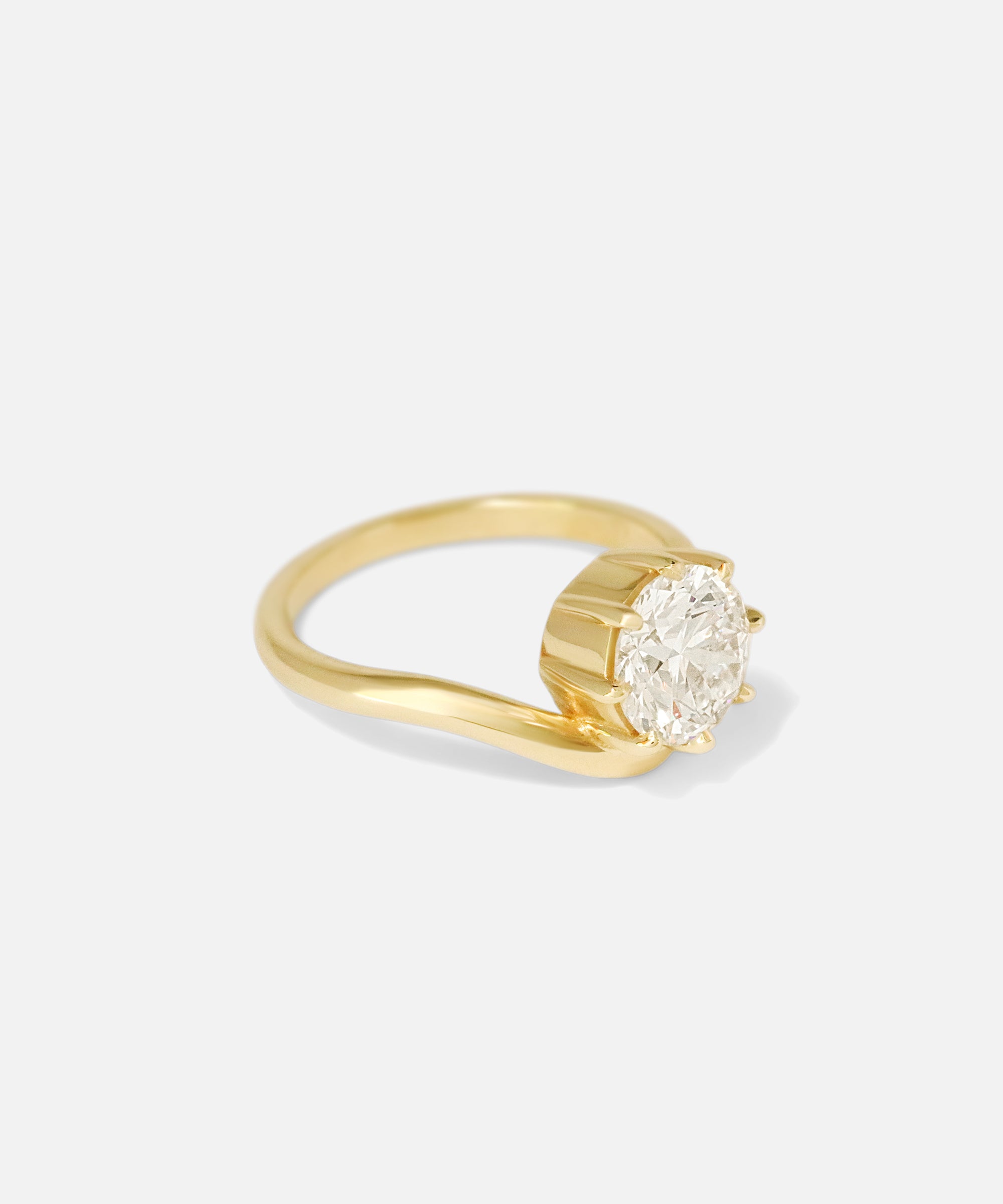 Angled side view of Mena Ring / Prong Set by Ciara Alice