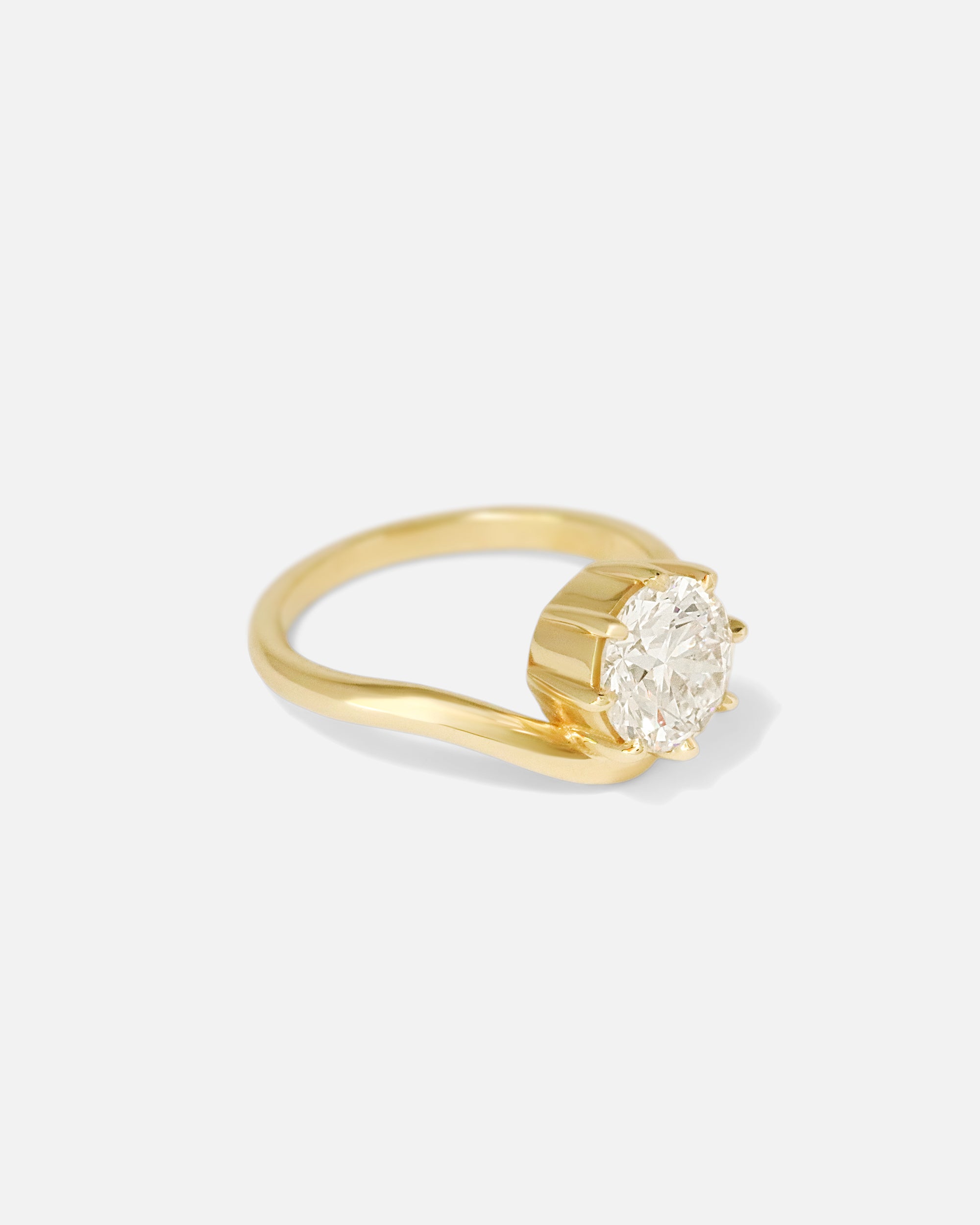 Angled side view of Mena Ring / Prong Set by Ciara Alice