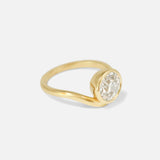 Angled side view of Mena Ring / Round Diamond by Ciara Alice
