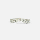 Front view of Aqua / Nesting Pear Diamond Band by Ruoria