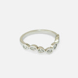 Angled side view of Aqua / Nesting Pear Diamond Band by Ruoria