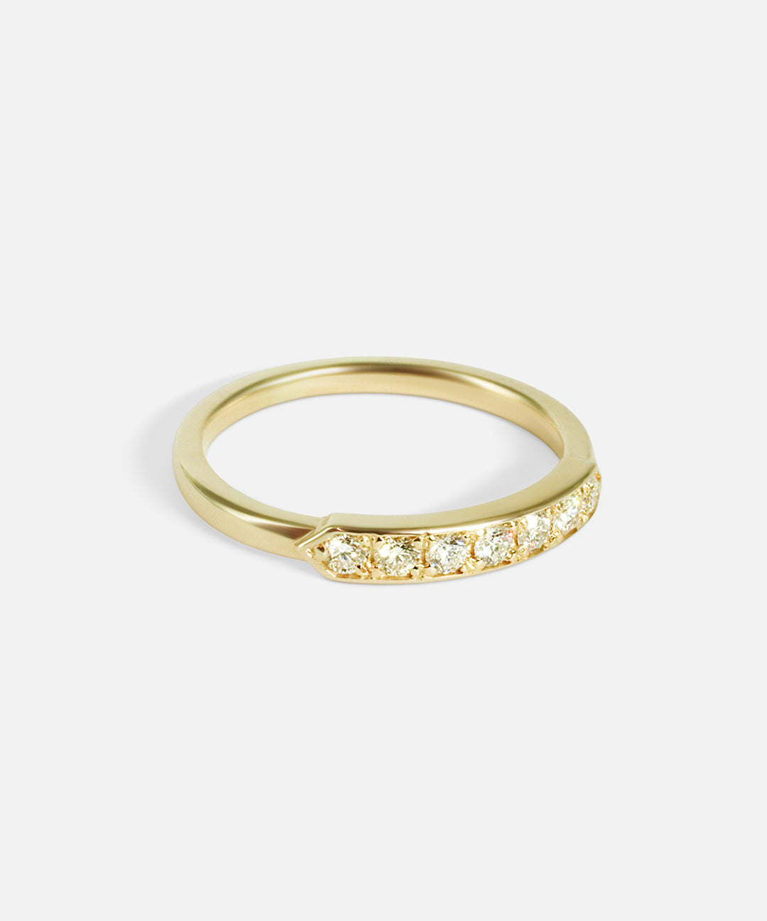 Side view of Seven Stone Diamond Frame Band by Nishi