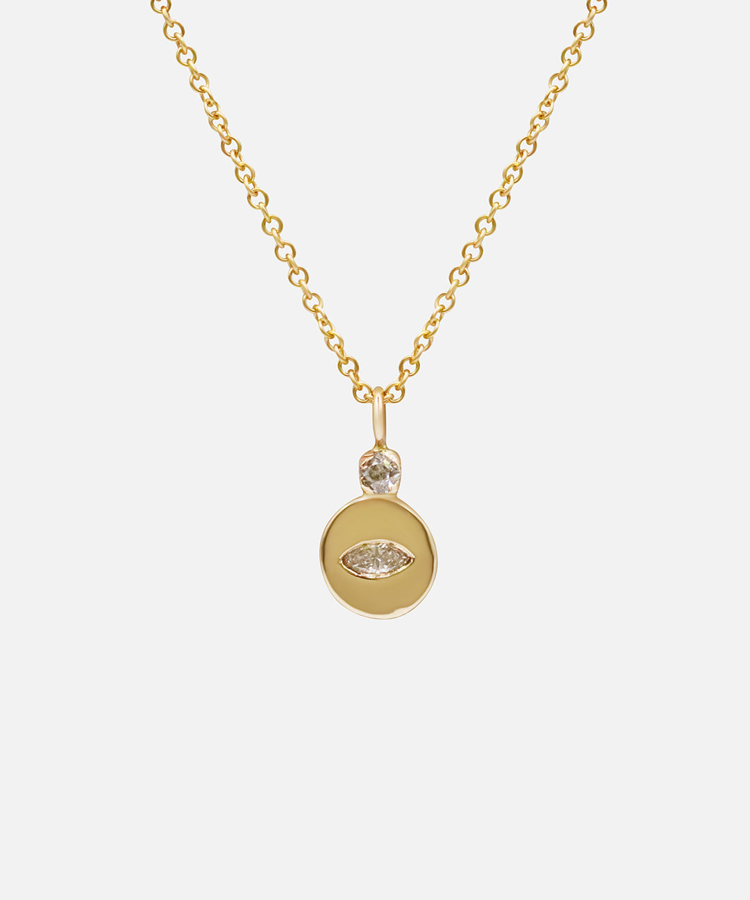Front view of Evil Eye Diamond Necklace