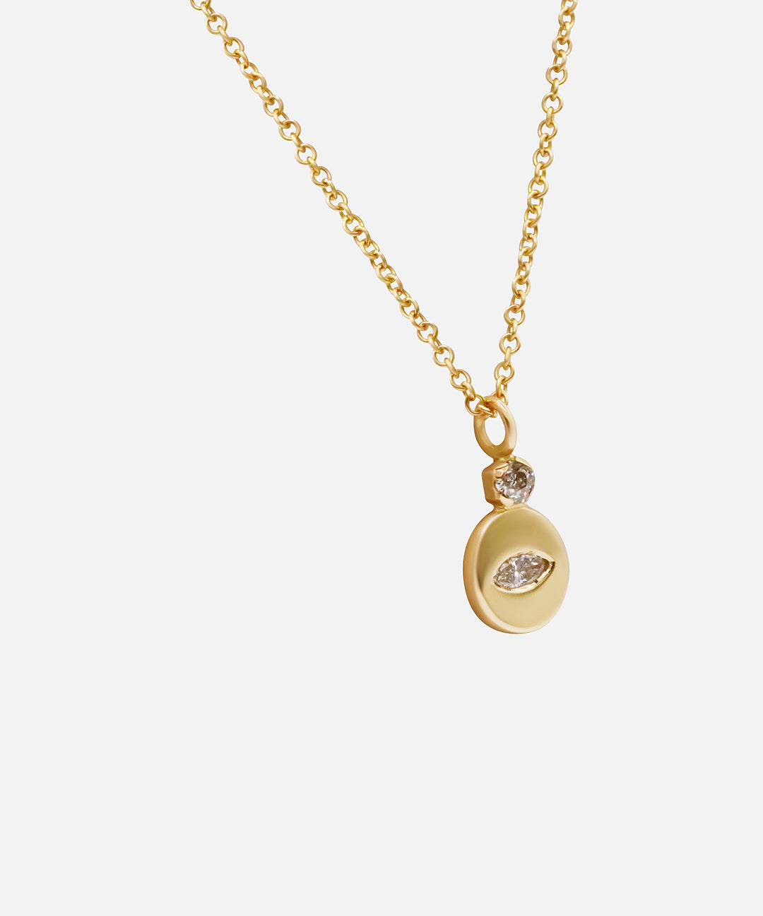 Side view of Evil Eye Diamond Necklace