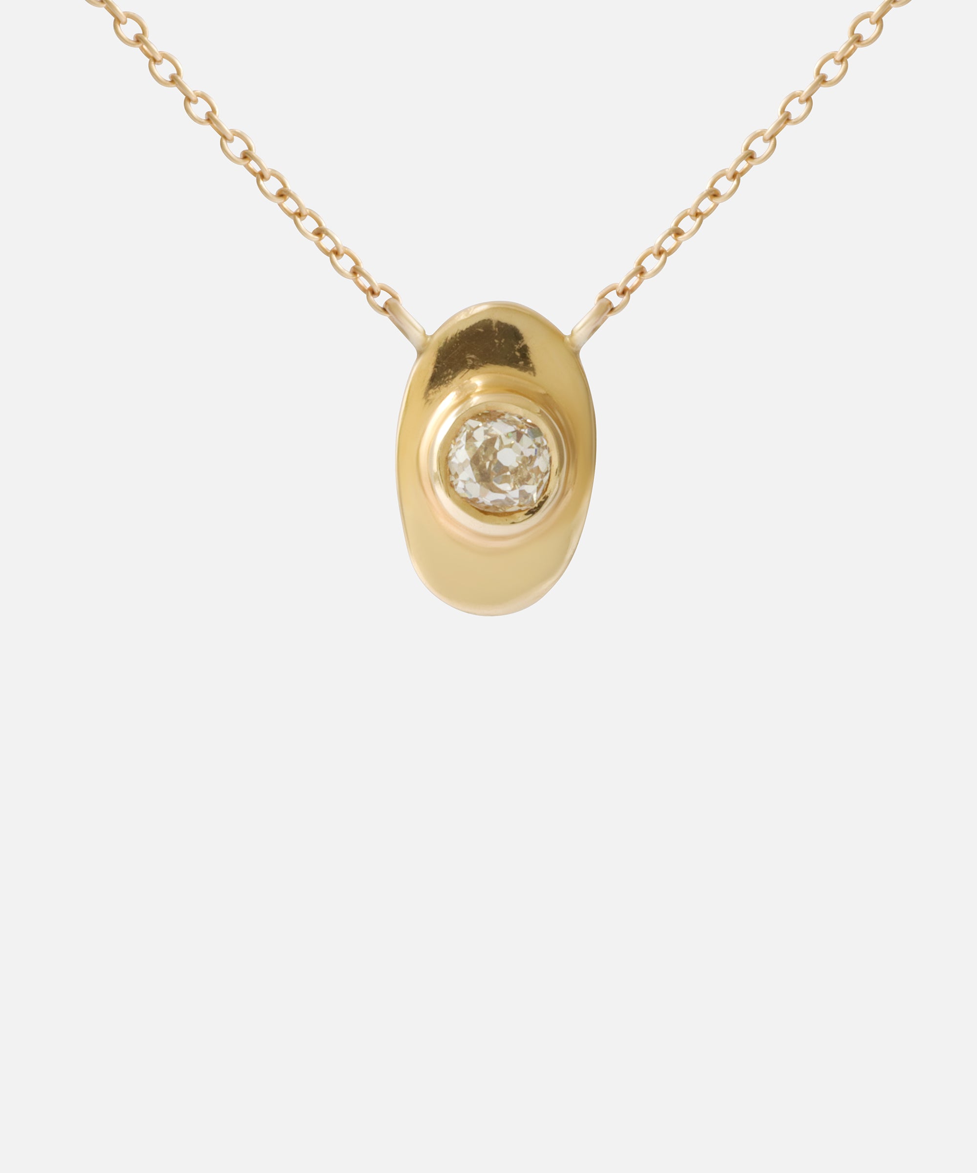 Old Mine Cut Diamond / Oval Frame Necklace By Nishi