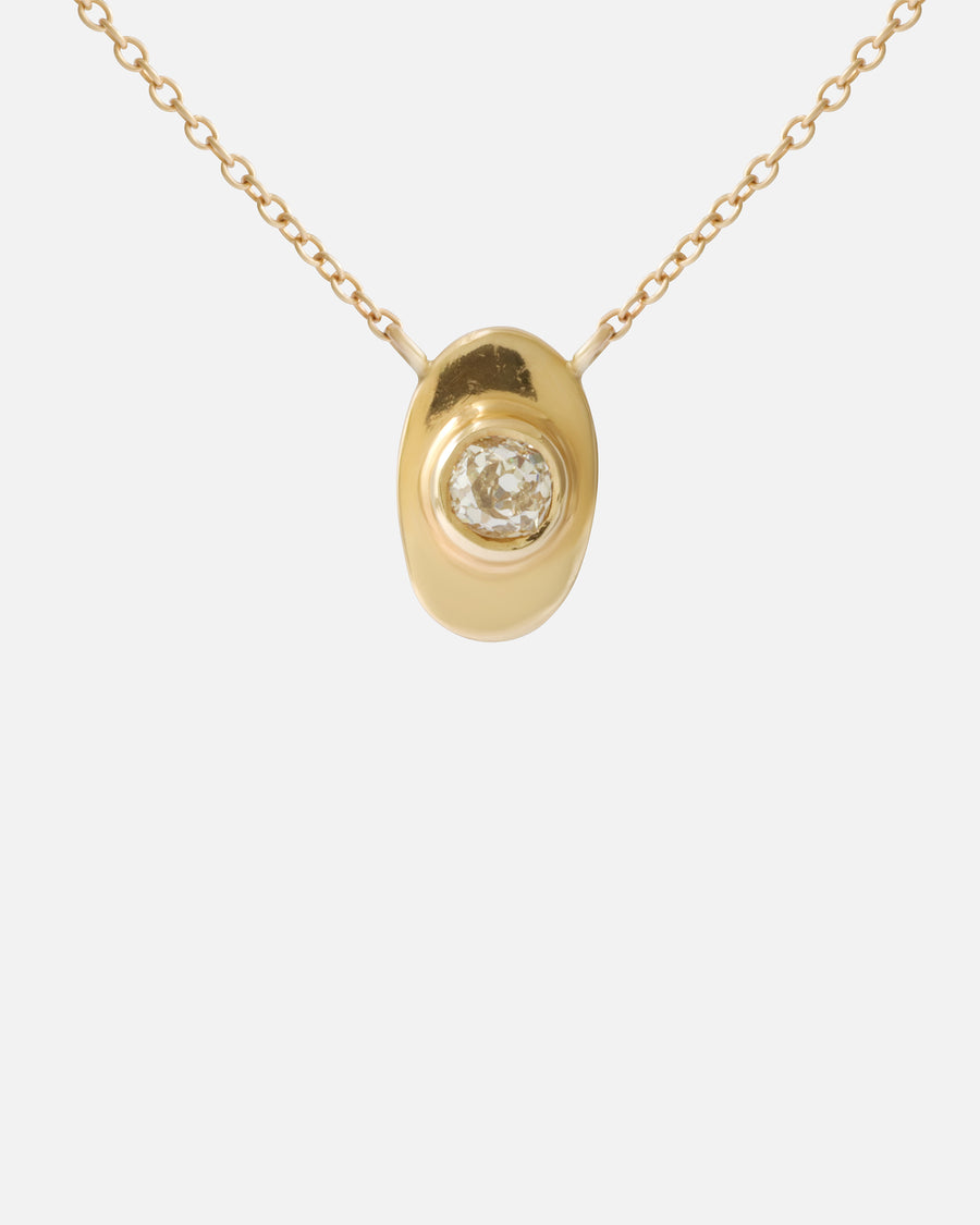 Old Mine Cut Diamond / Oval Frame Necklace By Nishi in pendants Category