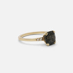 Side view of Spinel and Diamond Ring