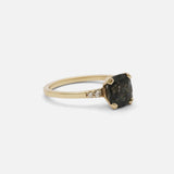 Side view of Spinel and Diamond Ring