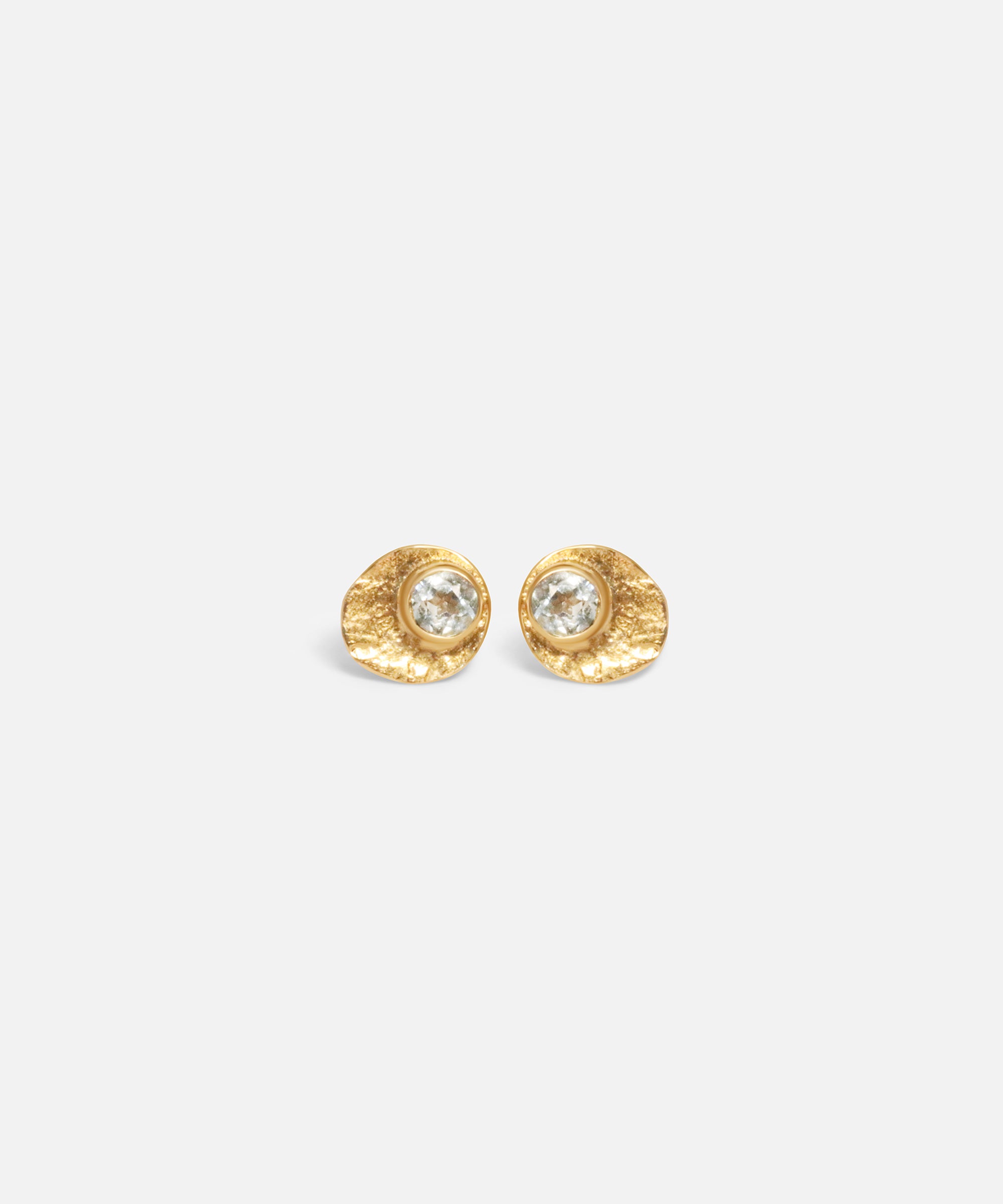 Front view of Aquamarine Studs by Nishi