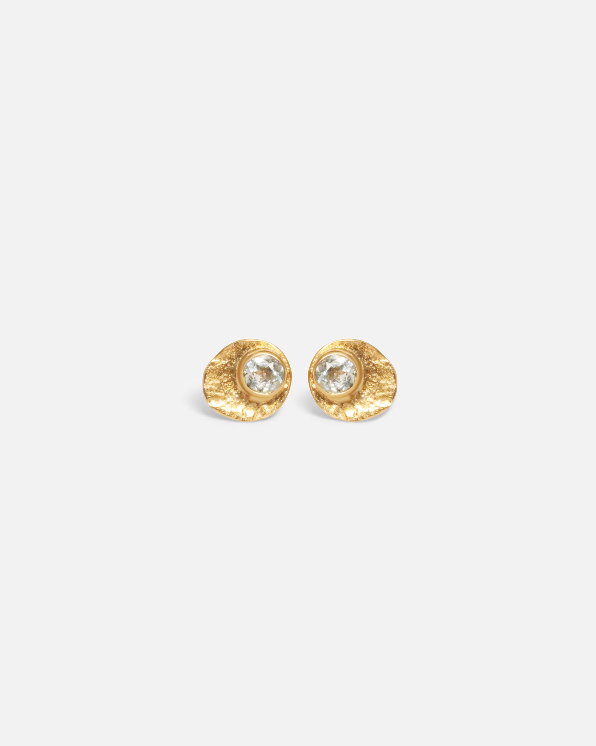 Front view of Aquamarine Studs by Nishi