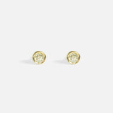 Front view of Old Mine Cut Diamond Studs by Nishi