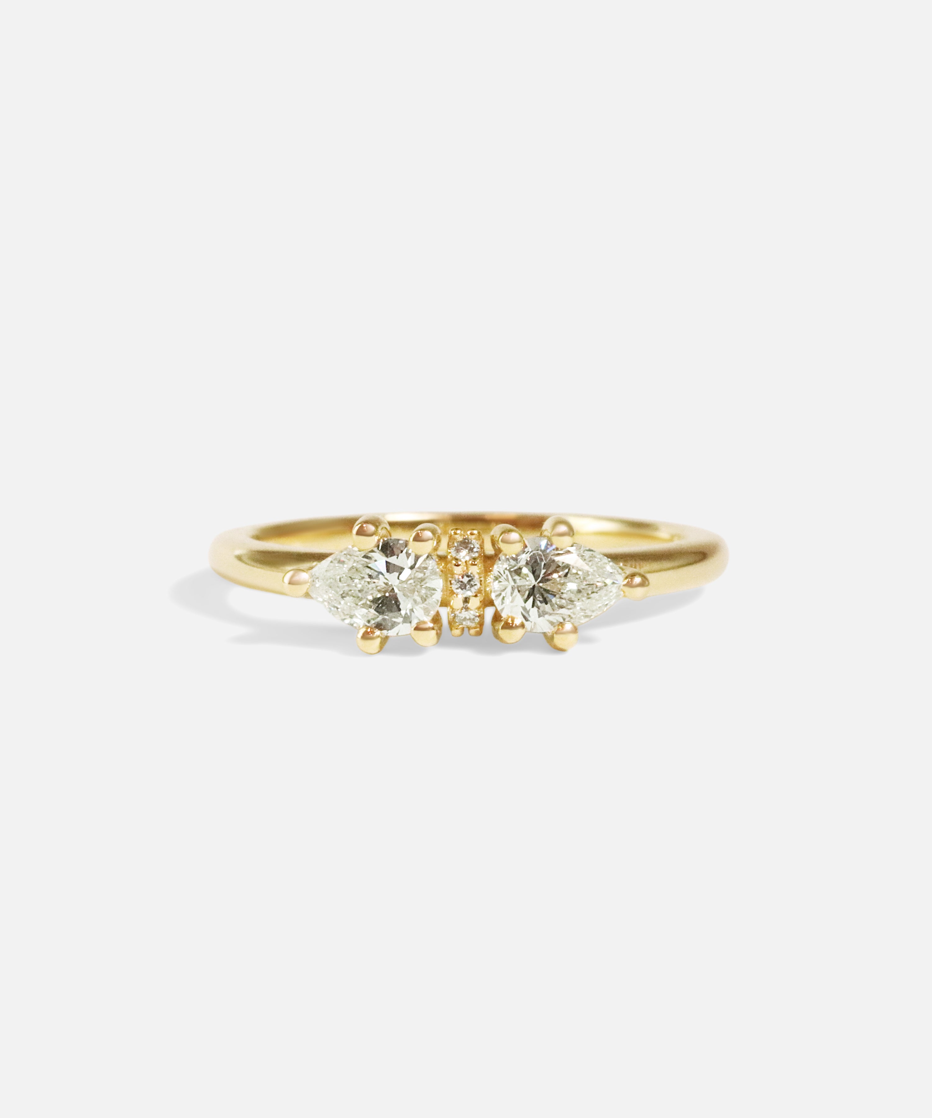 Front view of Pear Cut Diamond Ring by Nishi